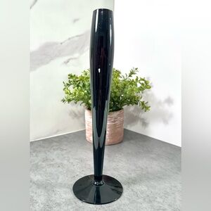 Sleek Black Glass Bud Vase